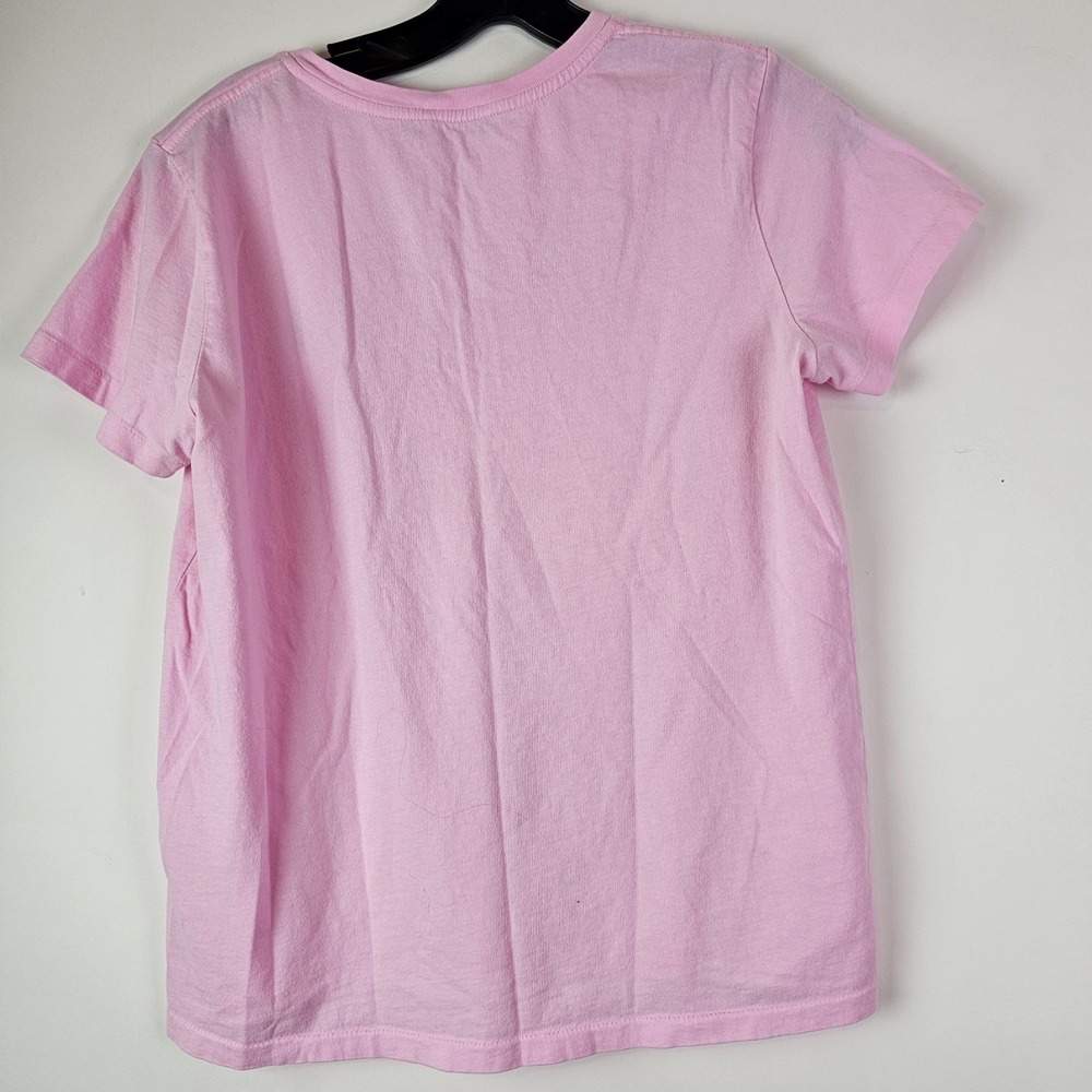 Polo Ralph Lauren T-Shirt Womens Large Pink V-Neck SS Cotton Blue Pony Top Tee - Picture 6 of 8
